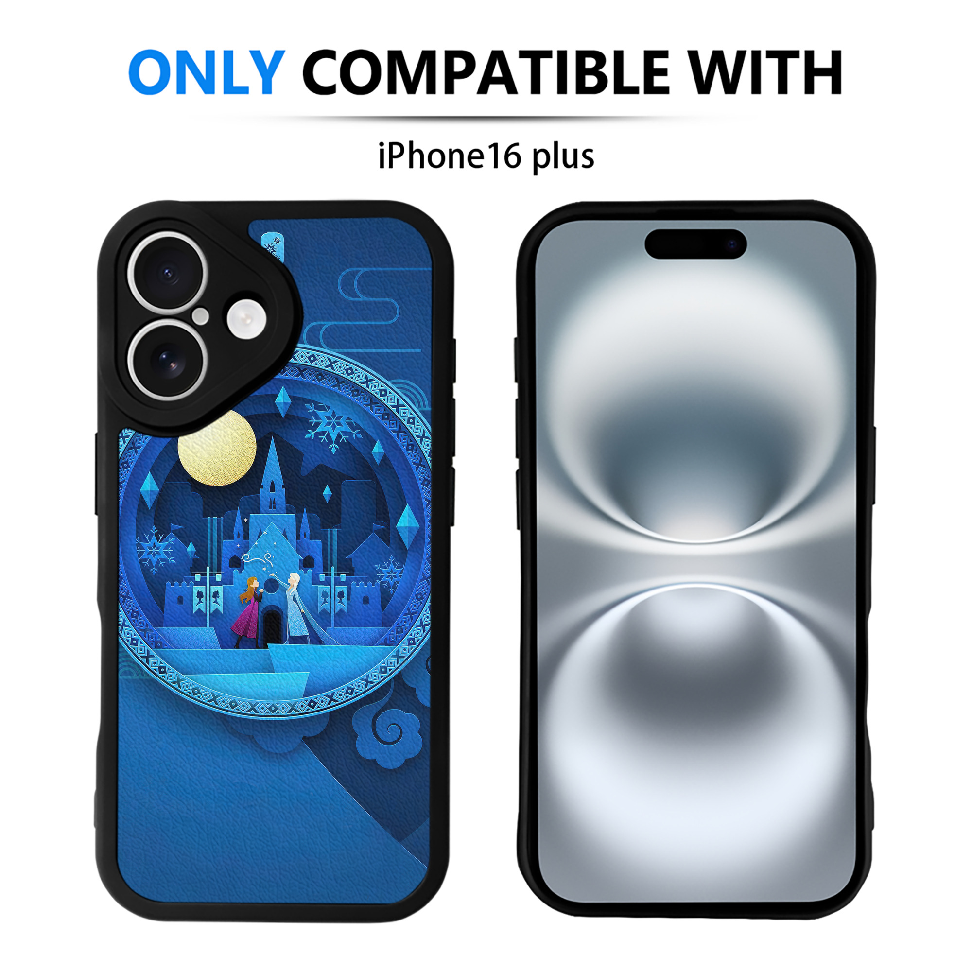 （画像用） アナと雪の女王 アンナ エルサ Frozen Anna Elsa 【iPhone 16シリーズ対応】シリコンスマホケース（レザー調） 材質：シリコン